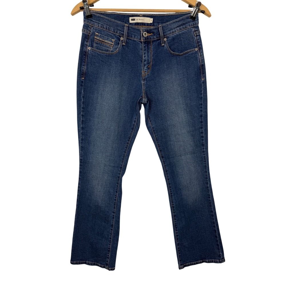 Levi's 515 Women's 4 Bootcut Jeans Blue Mid Rise Embroidered Denim Cowgirl Rodeo